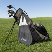 Aangepast zwart-wit pianotoetsenbord. Naam toevoeg Golfhanddoek (Groen)