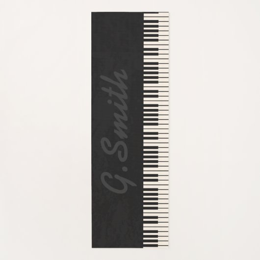 Aangepast zwart-wit pianotoetsenbord. Naam toevoeg Yogamat (Voorkant)