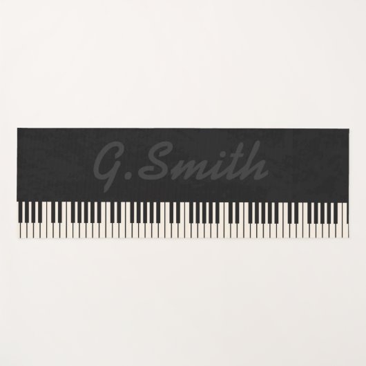 Aangepast zwart-wit pianotoetsenbord. Naam toevoeg Yogamat (Voorkant (horizontaal))