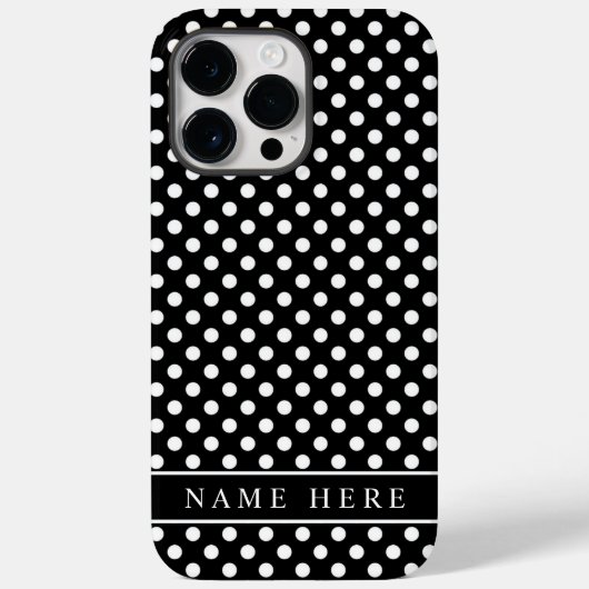 Aangepast zwart-wit polka dot ontwerp Case-Mate iPhone case (Achterkant)