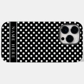 Aangepast zwart-wit polka dot ontwerp Case-Mate iPhone case (Achterkant (horizontaal))