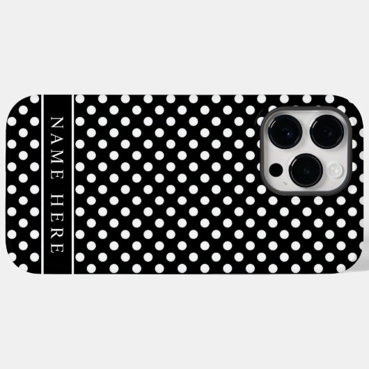 Aangepast zwart-wit polka dot ontwerp Case-Mate iPhone case (Achterkant (horizontaal))