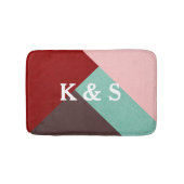 Aangepast zwart-wit roze rood en groen Abstract Badmat (Voorkant)