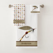 Aangepast zwart-wit Tan Fly Fishing Vliegt Kustkus Bad Handdoek (Insitu)