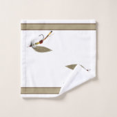 Aangepast zwart-wit Tan Fly Fishing Vliegt Kustkus Bad Handdoek (Wasdoekje)