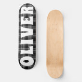 Aangepast zwart-wit tartan dambord persoonlijk skateboard (Voorkant)