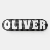 Aangepast zwart-wit tartan dambord persoonlijk skateboard (Horizontaal)