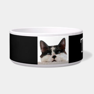 Aangepast zwart-wit Tuxedo Funny Cat Pet Bowl Voerbakje