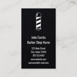 Aangepast zwart-wit Visitekaartje met Barber Pole