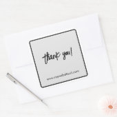 Aangepast Zwart Wit Zakelijk "Dank U" Vierkante Sticker (Envelop)