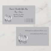 Aangepast zwart wit, zilverware Visitekaartje (Voorkant / Achterkant)