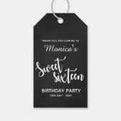 Aangepast zwart wit | Zoet 16 | Geboortende Labels Cadeaulabel (Voorkant)