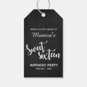 Aangepast zwart wit | Zoet 16 | Geboortende Labels Cadeaulabel (Achterkant)