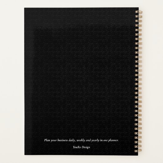 Aangepast zwart-wit zwart bedrijf planner (Achterkant)
