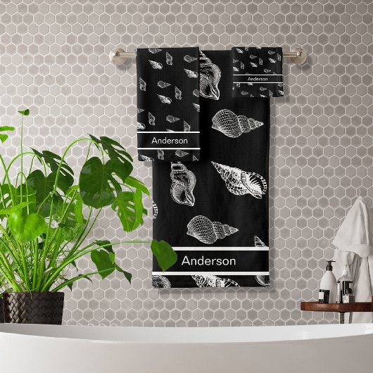 Aangepast zwart-wit, zwart-witwasgoed bad handdoek