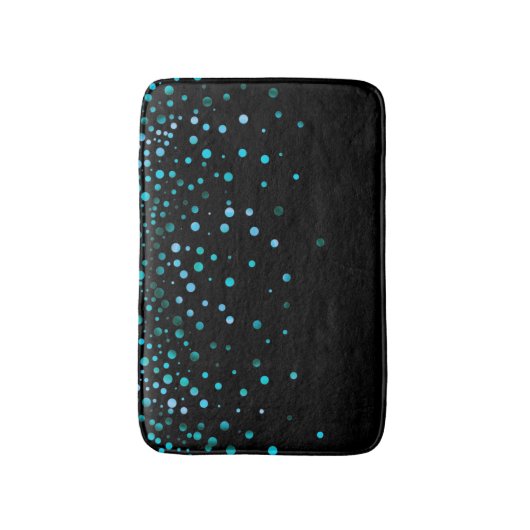 Aangepast zwart-witblauw glitter-Confetti op maat Badmat (Voorkant Verticaal)