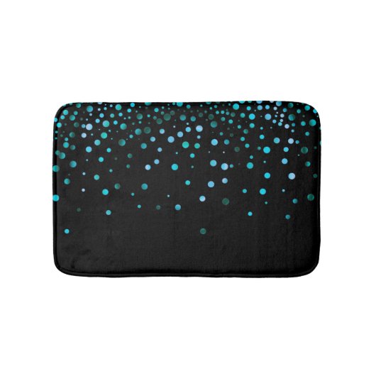 Aangepast zwart-witblauw glitter-Confetti op maat Badmat (Voorkant)