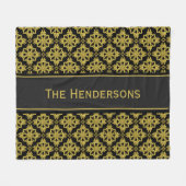 Aangepast zwart-witpatroon fleece deken (Voorkant (Horizontaal))