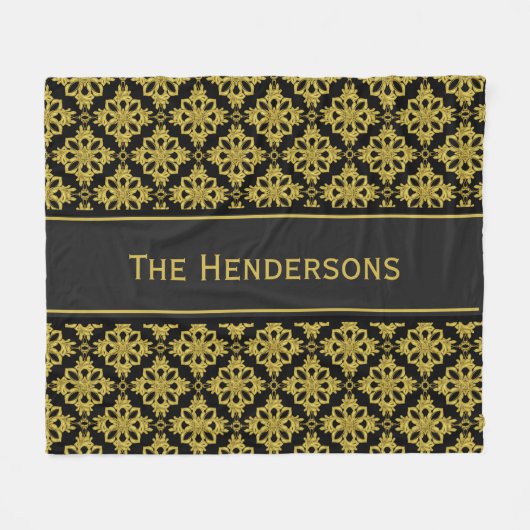 Aangepast zwart-witpatroon fleece deken (Voorkant (Horizontaal))