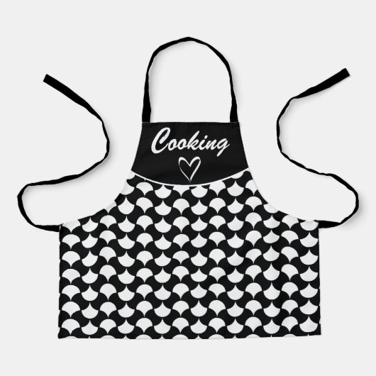 Aangepast zwart-witpatroon voor koken schort (Voorkant)