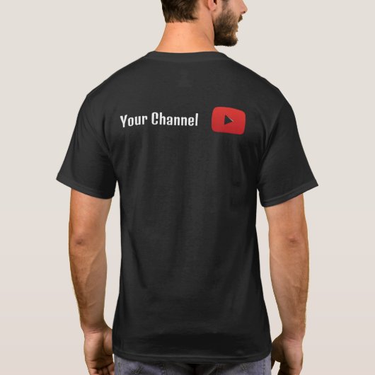 Aangepast zwart YouTube Channel Logo T-shirt – Per (Achterkant)