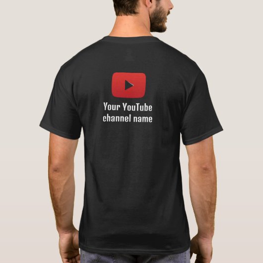 Aangepast zwart YouTube Channel Logo T-shirt – Per (Achterkant)