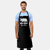 Aangepast zwart zwart beer BBQ-kookpron Schort (Gedragen)