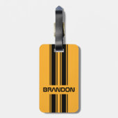 Aangepast zwart, zwart, zwart, sport Stripe Bagagelabel (Achterkant verticaal)