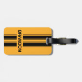 Aangepast zwart, zwart, zwart, sport Stripe Bagagelabel (Achterkant horizontaal)