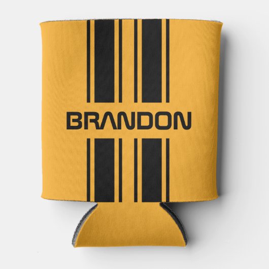 Aangepast zwart, zwart, zwart, sport Stripe Blikjeskoeler (Voorkant)