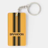 Aangepast zwart, zwart, zwart, sport Stripe Sleutelhanger (achterkant)