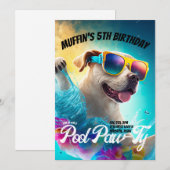 Aangepast zwembad hondenfeestje hond partij kaart (Voorkant / Achterkant)