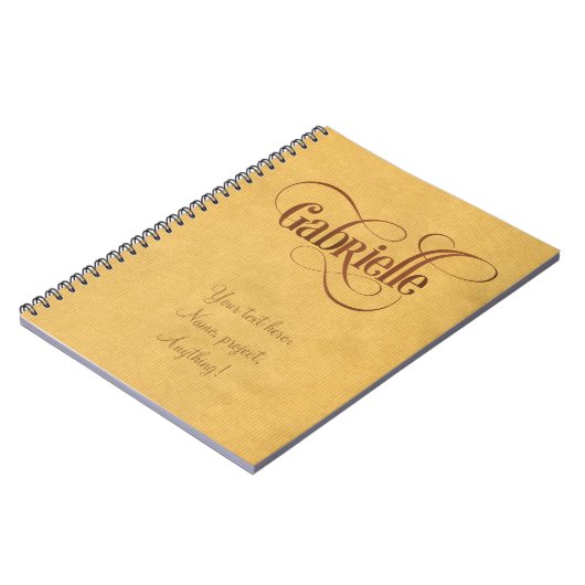 Aangepast Zwemscript Gabrielle Brown Kraft Notitieboek (Linkerzijde)