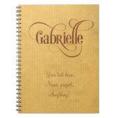 Aangepast Zwemscript Gabrielle Brown Kraft Notitieboek (Voorkant)