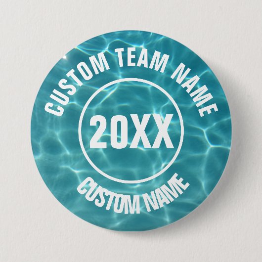 Aangepast zwemteam ronde button 7,6 cm (Voorkant)