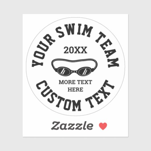 Aangepast zwemteam vinylstickers voor zwemmers sticker (Vel)