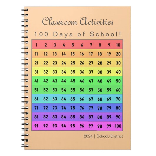 Aangepaste 100 dagen van school Classroom Activite Notitieboek (Voorkant)