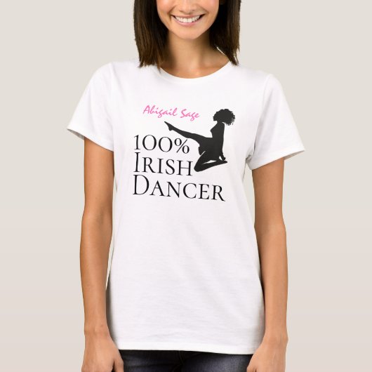 Aangepaste 100% Ierse danseres Soft Shoe Dance T-shirt (Voorkant)
