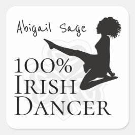 Aangepaste 100% Ierse danseres Soft Shoe Dance Vierkante Sticker