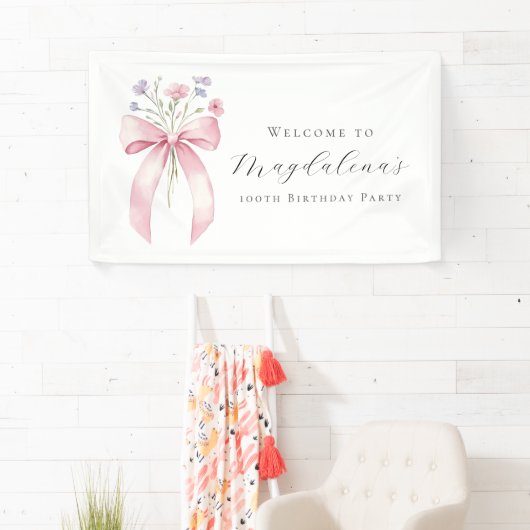 Aangepaste 100e verjaardag Banner Bow Wildflower (Insitu)