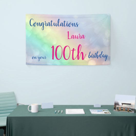 Aangepaste 100e verjaardag spandoek (Beurs)