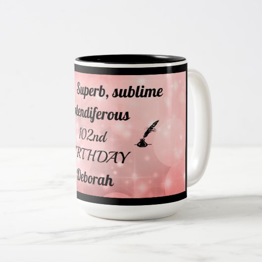 Aangepaste 102e verjaardag Mok (Voorkant rechts)