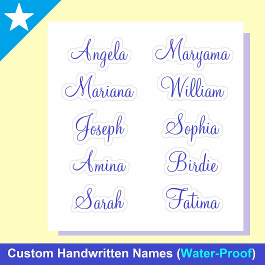 Aangepaste 10 eerste namen | Calligrafie Stickers