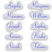 Aangepaste 10 eerste namen | Calligrafie Stickers (Voorkant)