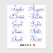 Aangepaste 10 eerste namen | Calligrafie Stickers (Vel)