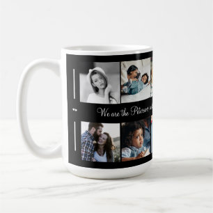 Aangepaste 10 foto collage jouw tekst familie zwar koffiemok