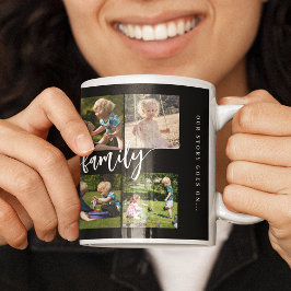 Aangepaste 10 foto collage uw tekst familie script koffiemok