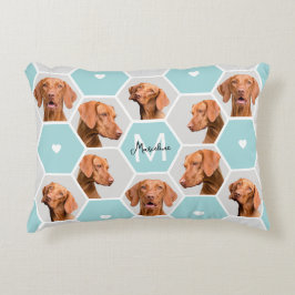 Aangepaste 10 huisdierhond foto collage monogram b accent kussen