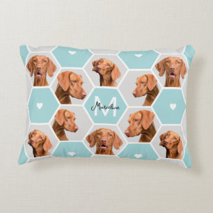Aangepaste 10 huisdierhond foto collage monogram b accent kussen