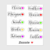 Aangepaste 10 PC's Waterdicht - Transparante Naam  Sticker (Vel)